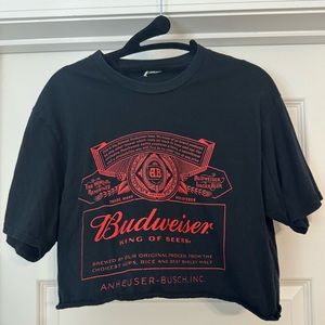 Cropped black Budweiser t shirt